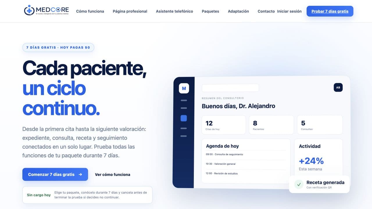 Evidencia 1 del proyecto MedCore